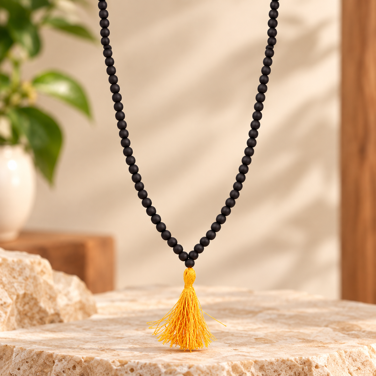 108+1 Divya Karungali Mala 8MM- Natural Ebony Wood Beads (Govt. Certified)