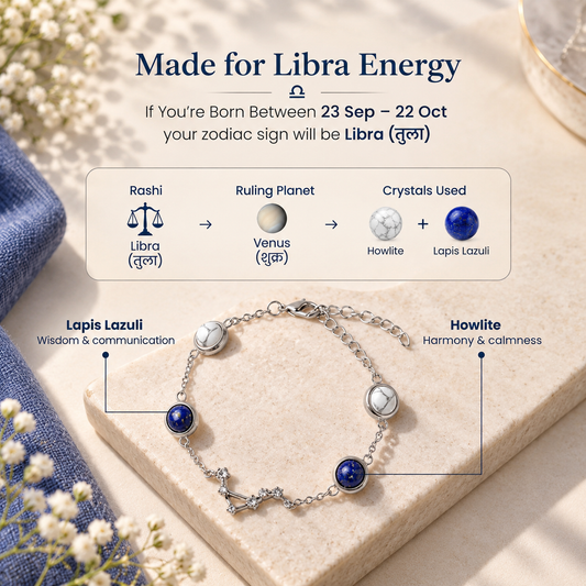 Libra (तुला राशि) Zodiac Constellation Bracelet for Women