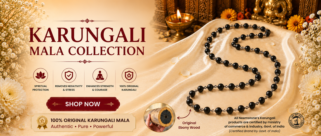 Original Karungali Mala made from authentic ebony wood by Neemstone