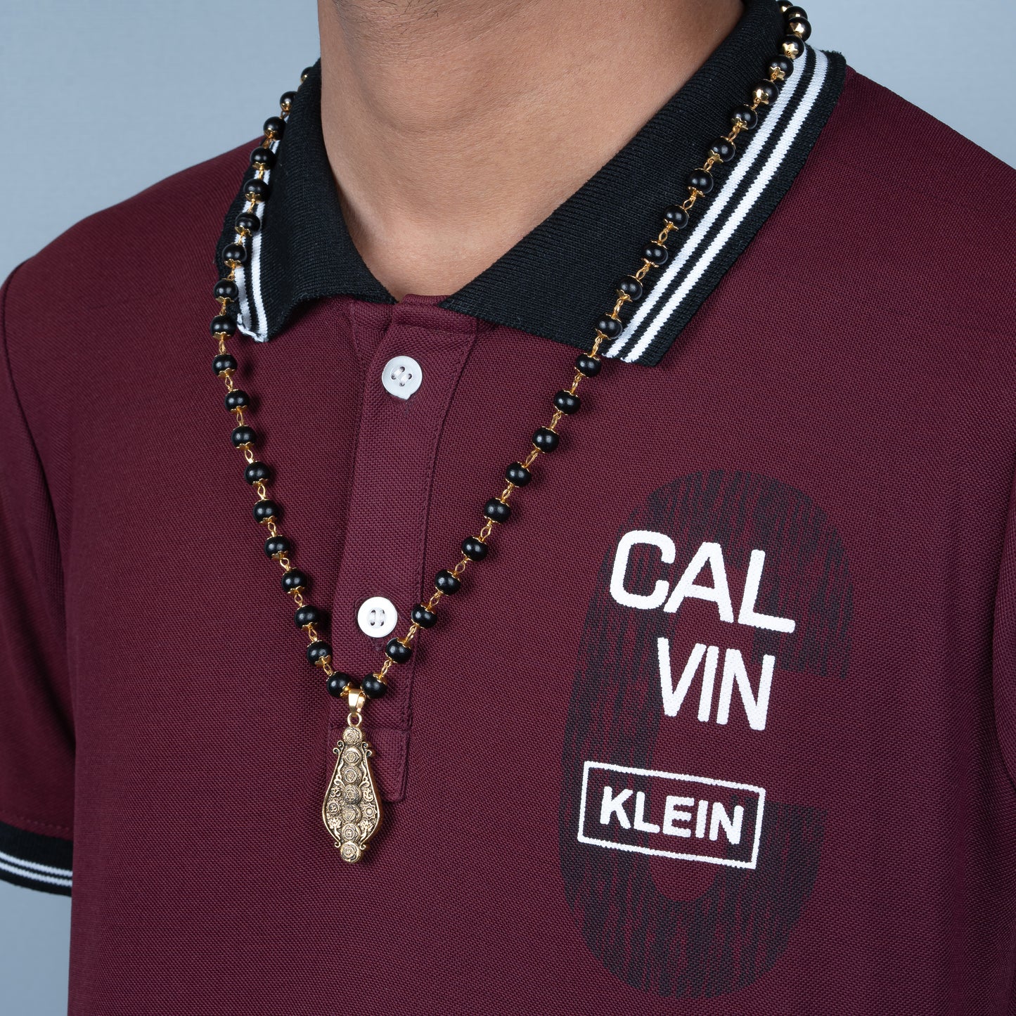 7 Chakra Pendant With Karungali Mala (Gold plated)