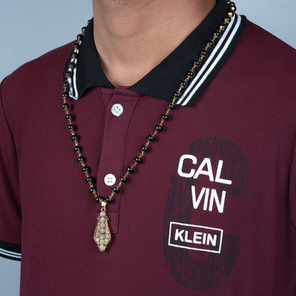 7 Chakra Pendant With Karungali Mala (Gold plated)