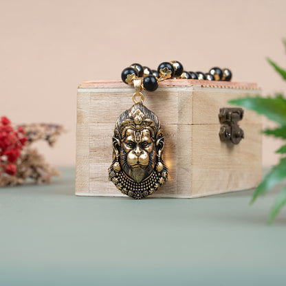Gold Plated Mahabali Hanuman Karungali Necklace