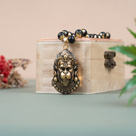 Gold Plated Mahabali Hanuman Karungali Necklace
