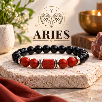 Red Jasper Zodiac Band – Aries (मेष राशि)