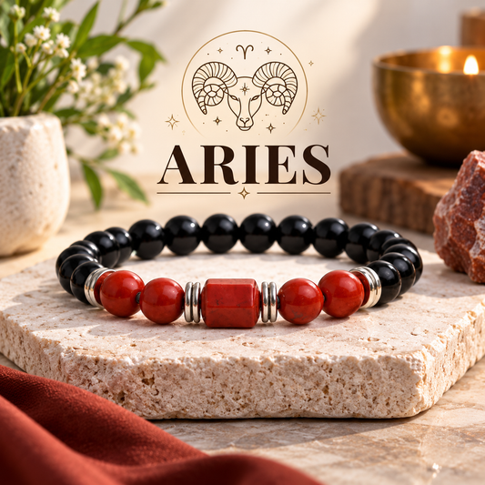 Red Jasper Zodiac Band – Aries (मेष राशि)