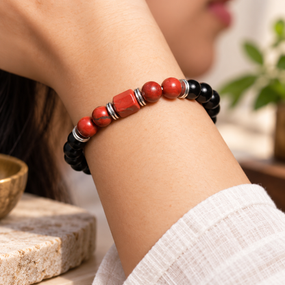 Red Jasper Zodiac Band – Aries (मेष राशि)