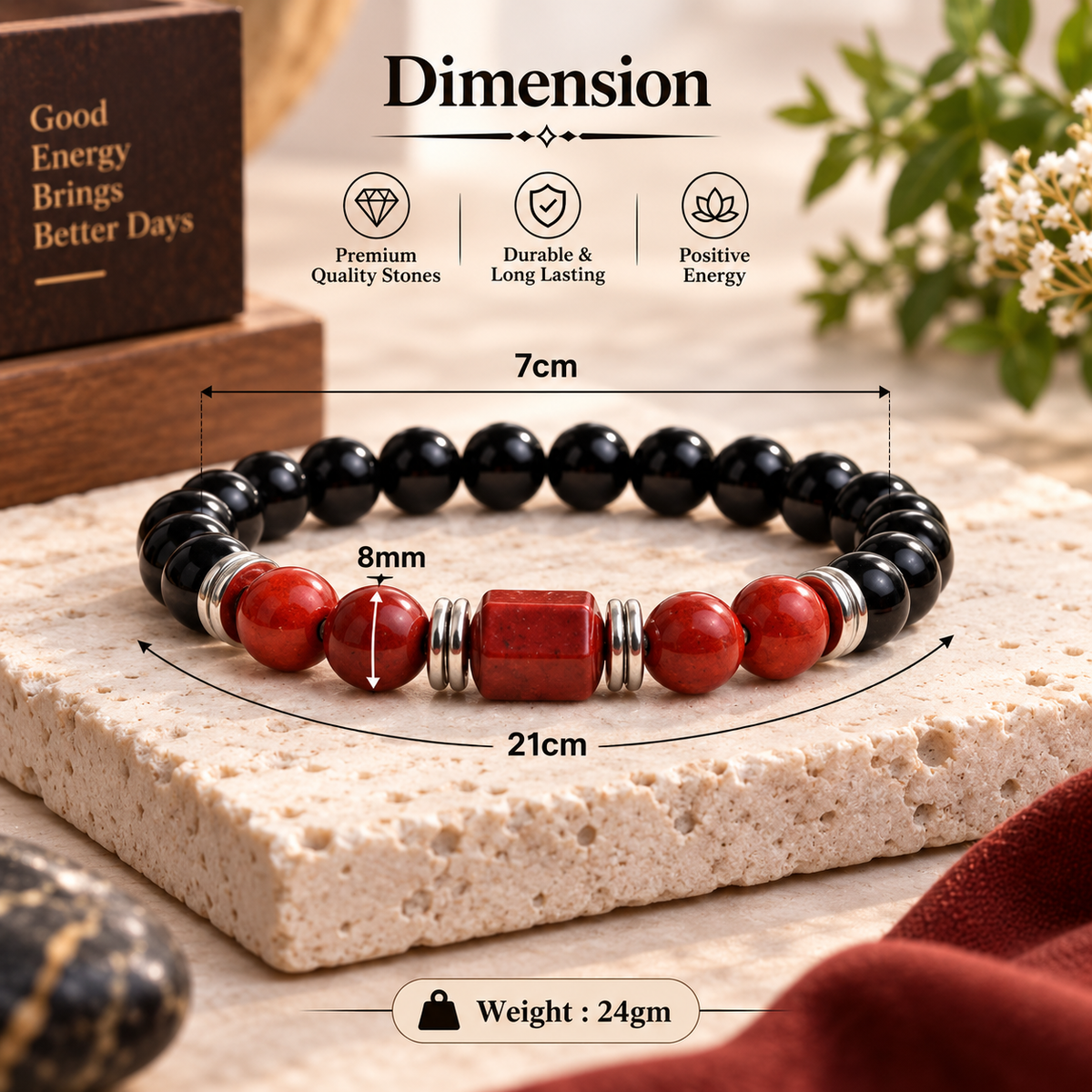 Red Jasper Zodiac Band – Aries (मेष राशि)