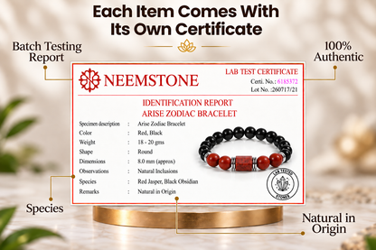 Red Jasper Zodiac Band – Aries (मेष राशि)