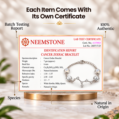 Cancer (कर्क राशि) Zodiac Constellation Bracelet for Women
