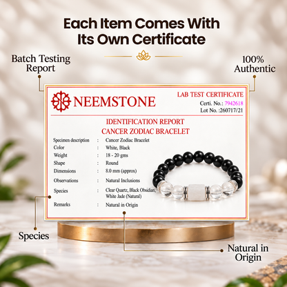 Clear Quartz Zodiac Band – Cancer (कर्क राशि)
