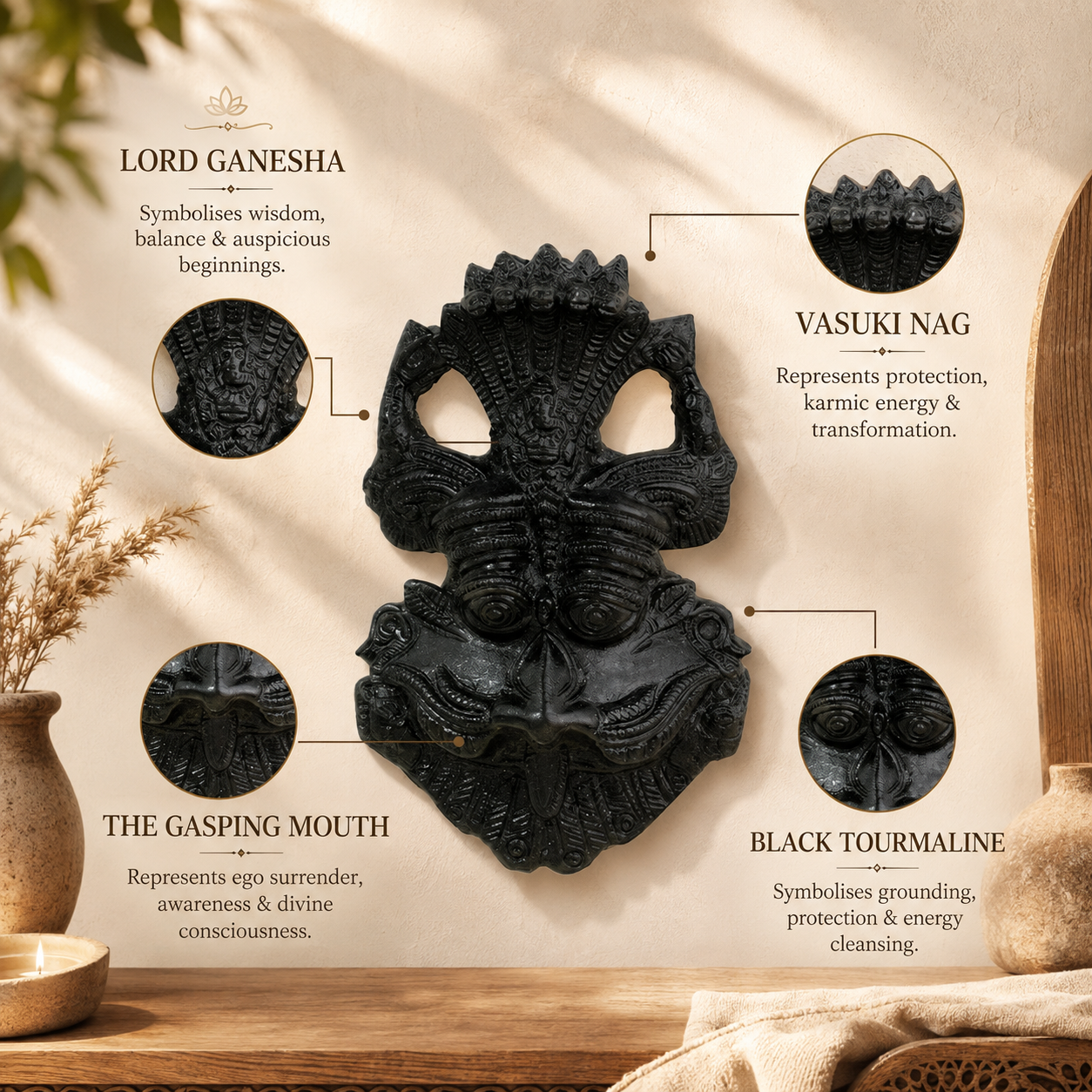 Kirtimukha Black Tourmaline Protection Kavach