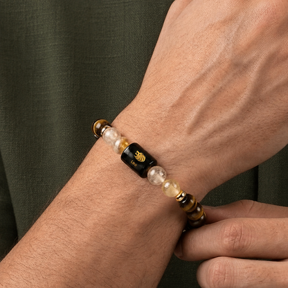 Leo (सिंह राशि) Zodiac Tiger Eye & Citrine Bracelet