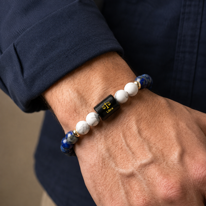 Libra (तुला राशि) Zodiac Lapis Lazuli & Howlite Bracelet