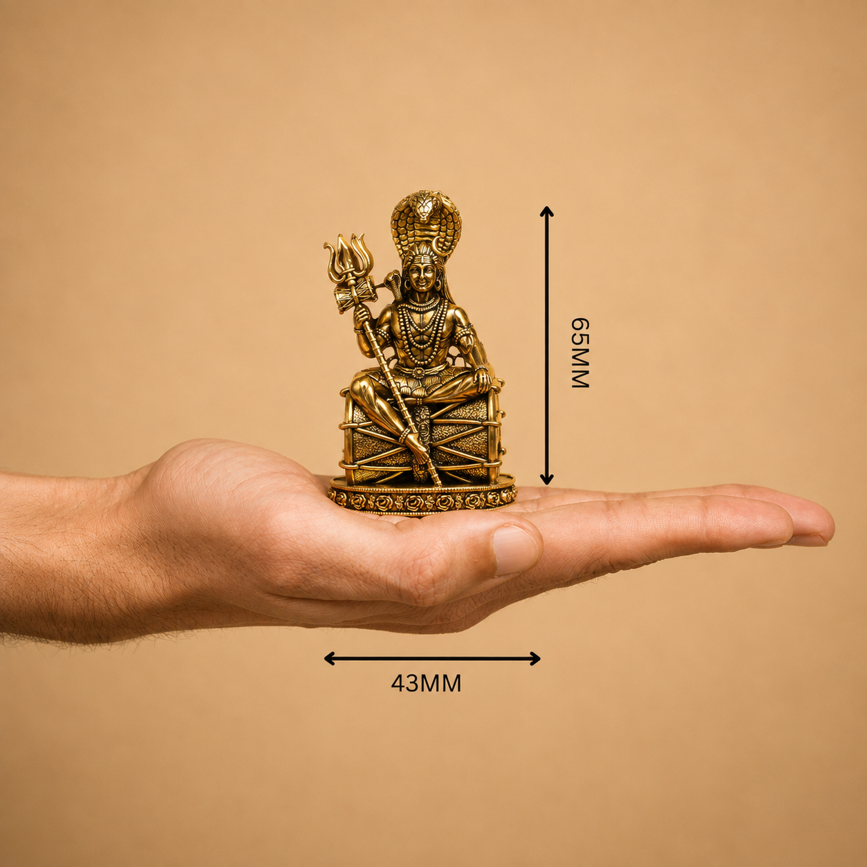 Divya Lord Shiva Ji Brass Idol with Trishul & Damru (Gold Finish)