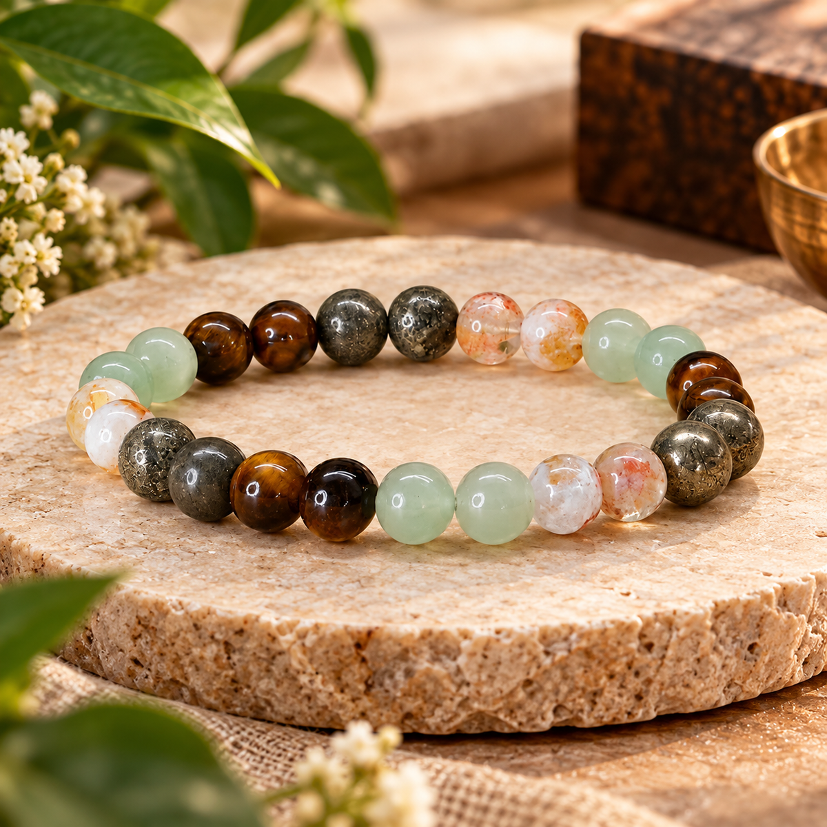 Money Magnet Bracelet - Pyrite, Tiger Eye, Citrine & Aventurine Beads