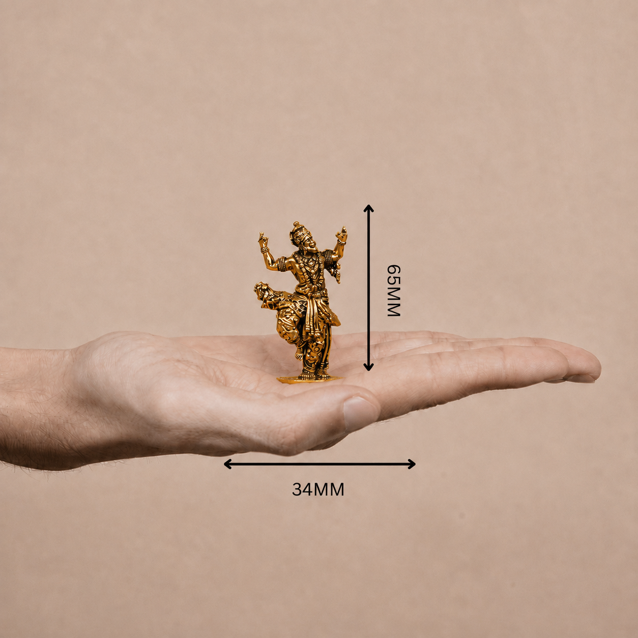 Nachate Hanuman Ji Brass Idol (Gold Plated)