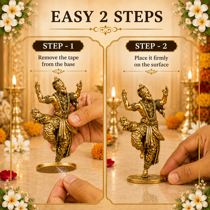 Nachate Hanuman Ji Brass Idol (Gold Plated)