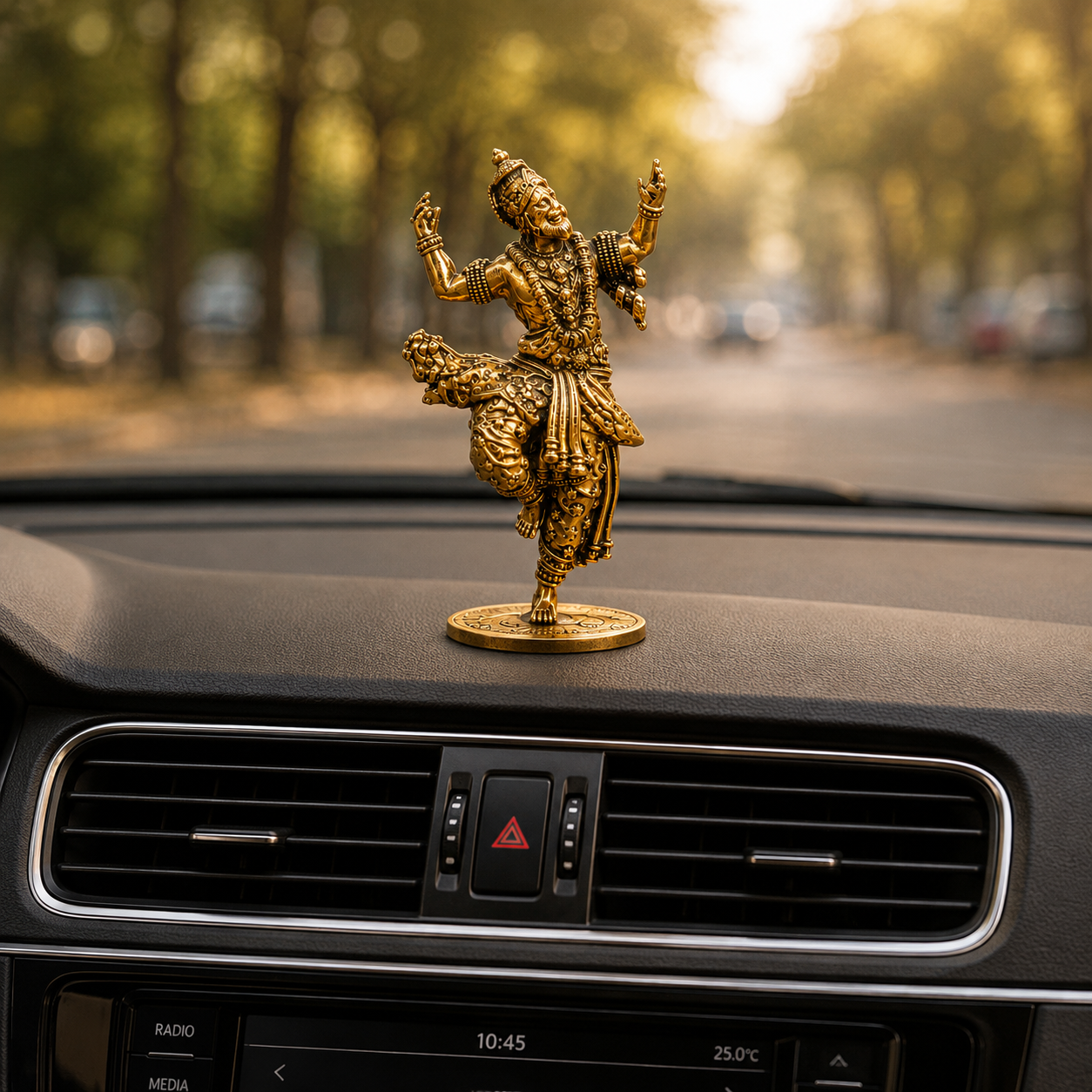 Nachate Hanuman Ji Brass Idol (Gold Plated)