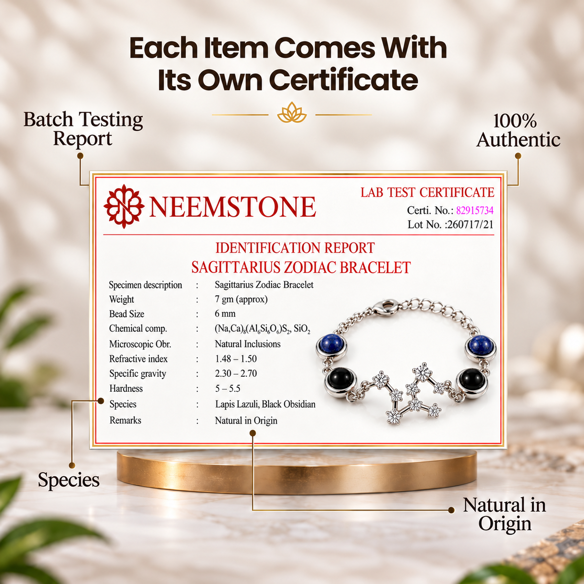 Sagittarius (धनु राशि) Zodiac Constellation Bracelet for Women