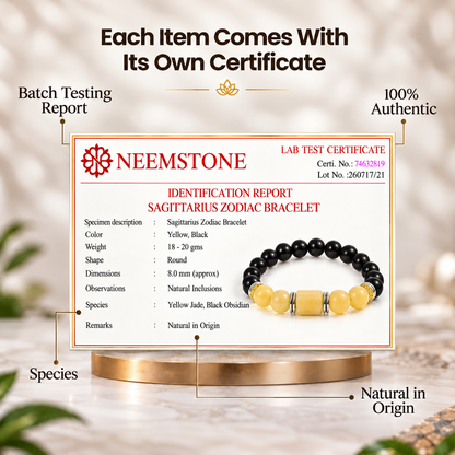 Yellow Calcite Zodiac Band – Sagittarius (धनु राशि)