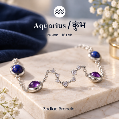 Aquarius (कुंभ राशि) Zodiac Constellation Bracelet for Women