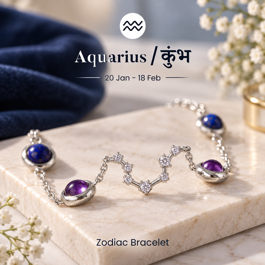 Aquarius (कुंभ राशि) Zodiac Constellation Bracelet for Women