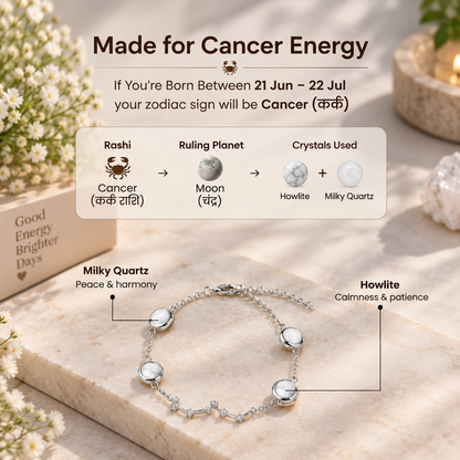 Cancer (कर्क राशि) Zodiac Constellation Bracelet for Women