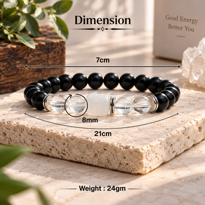 Clear Quartz Zodiac Band – Cancer (कर्क राशि)