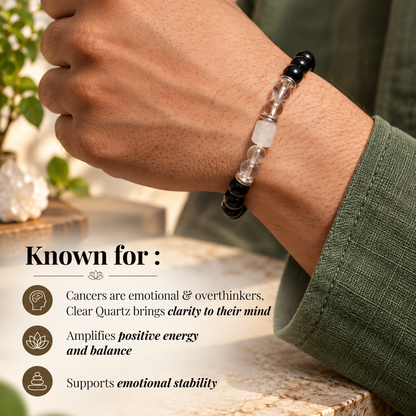 Clear Quartz Zodiac Band – Cancer (कर्क राशि)