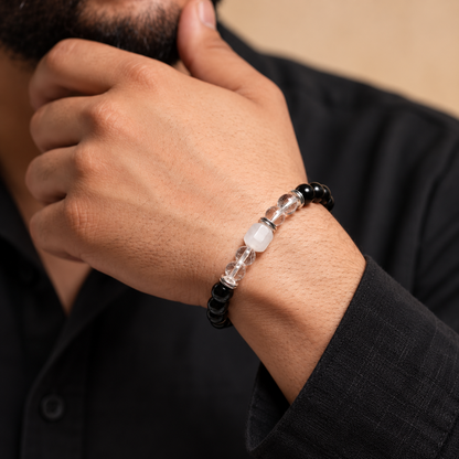 Clear Quartz Zodiac Band – Cancer (कर्क राशि)
