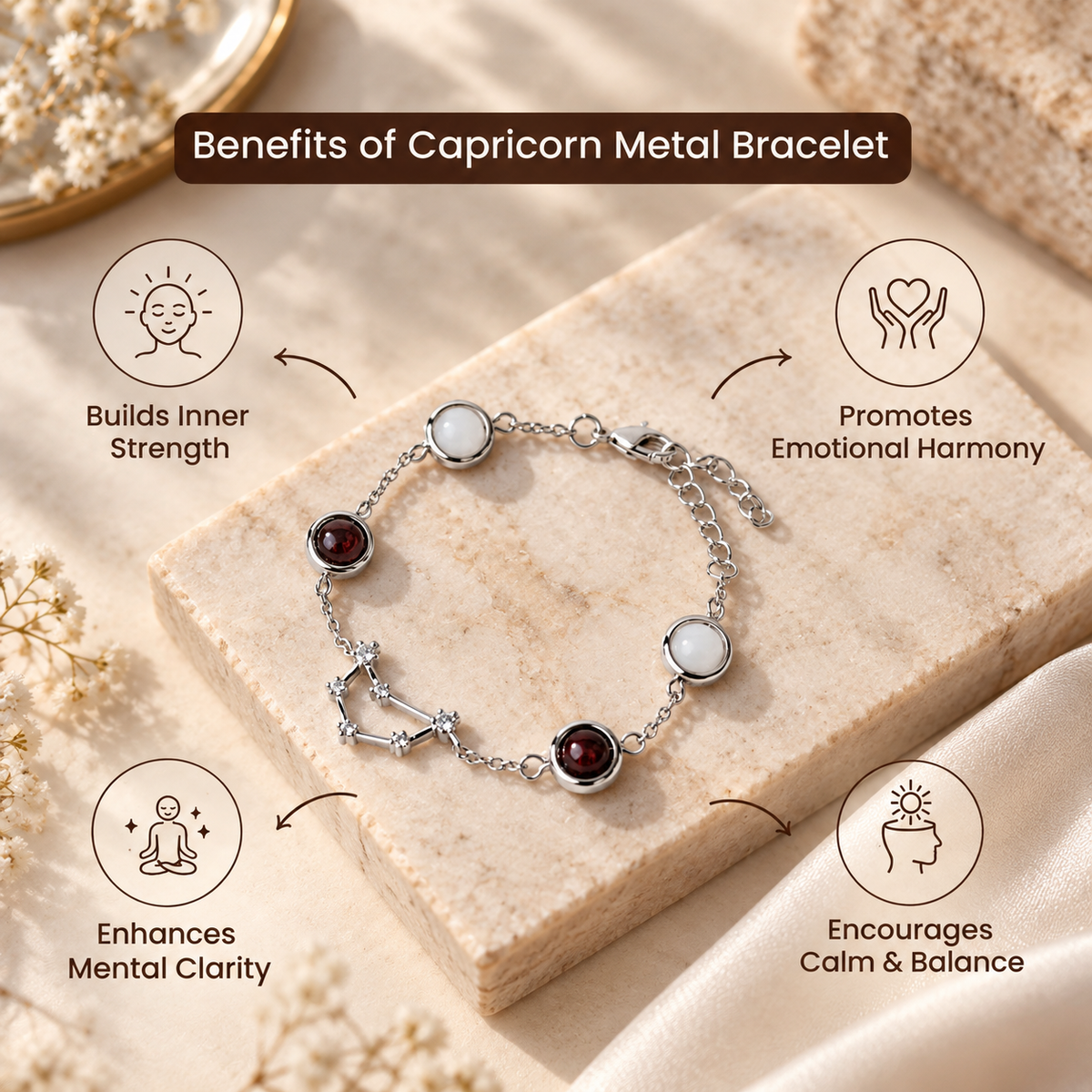 Capricorn (मकर राशि) Zodiac Constellation Bracelet for Women
