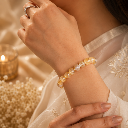 Citrine Bracelet worn on hand