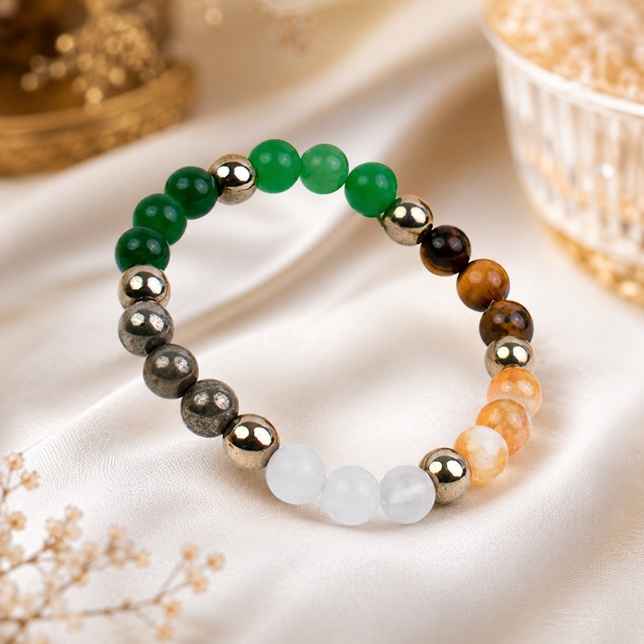 Dhan Yog Bracelet crystal bead details