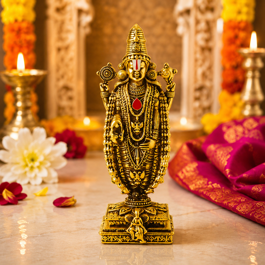 Gold Plated Lord Venkateswara Idol for home temple