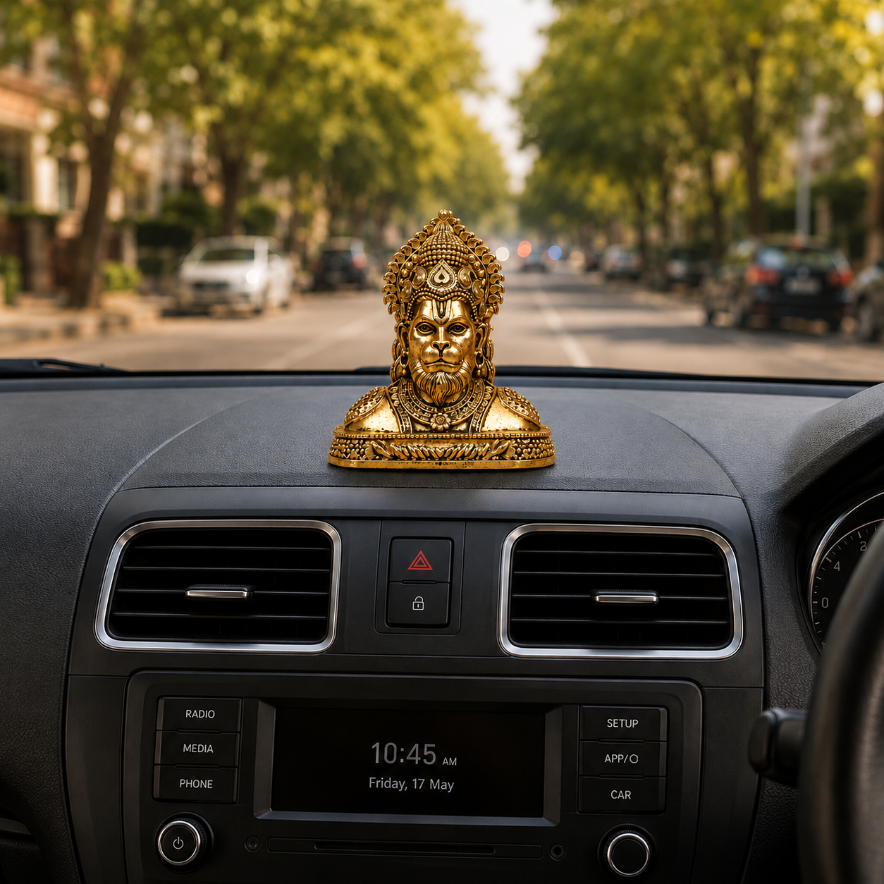 Divine Hanuman Face Brass Idol (Gold Plated)
