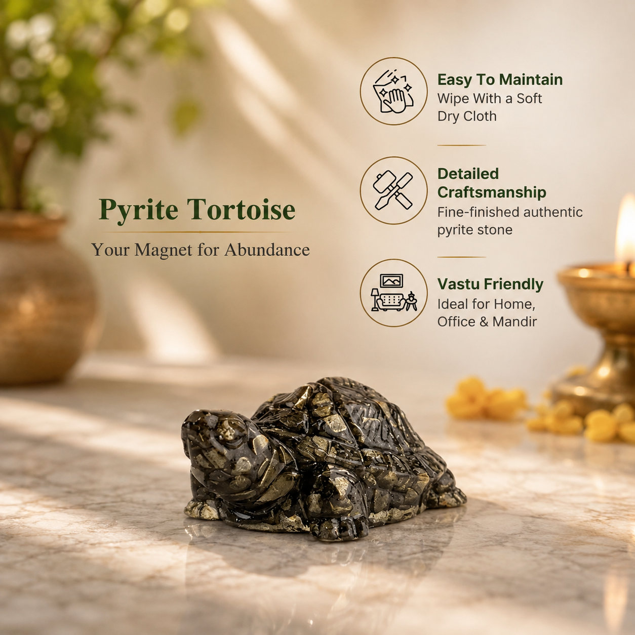Dhan Vridhi | Vastu Pyrite Tortoise (Kachhua)
