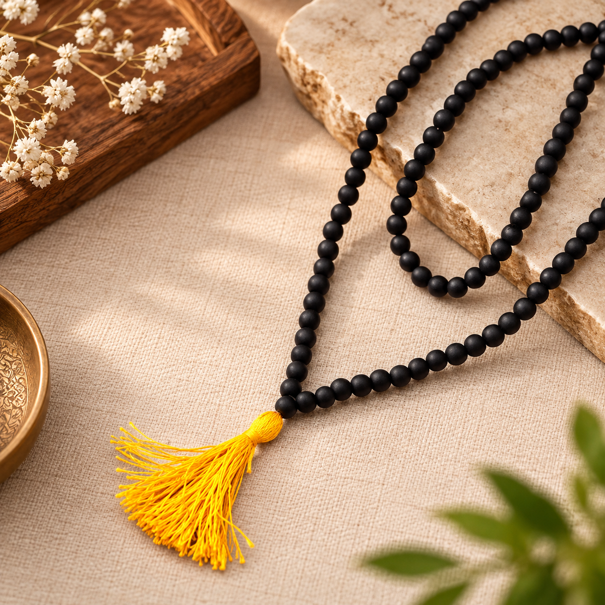 108+1 Divya Karungali Mala 8MM- Natural Ebony Wood Beads (Govt. Certified)