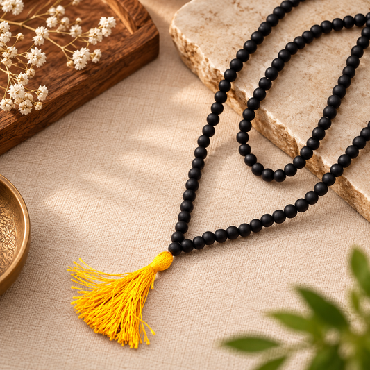 108+1 Divya Karungali Mala 8MM- Natural Ebony Wood Beads (Govt. Certified)