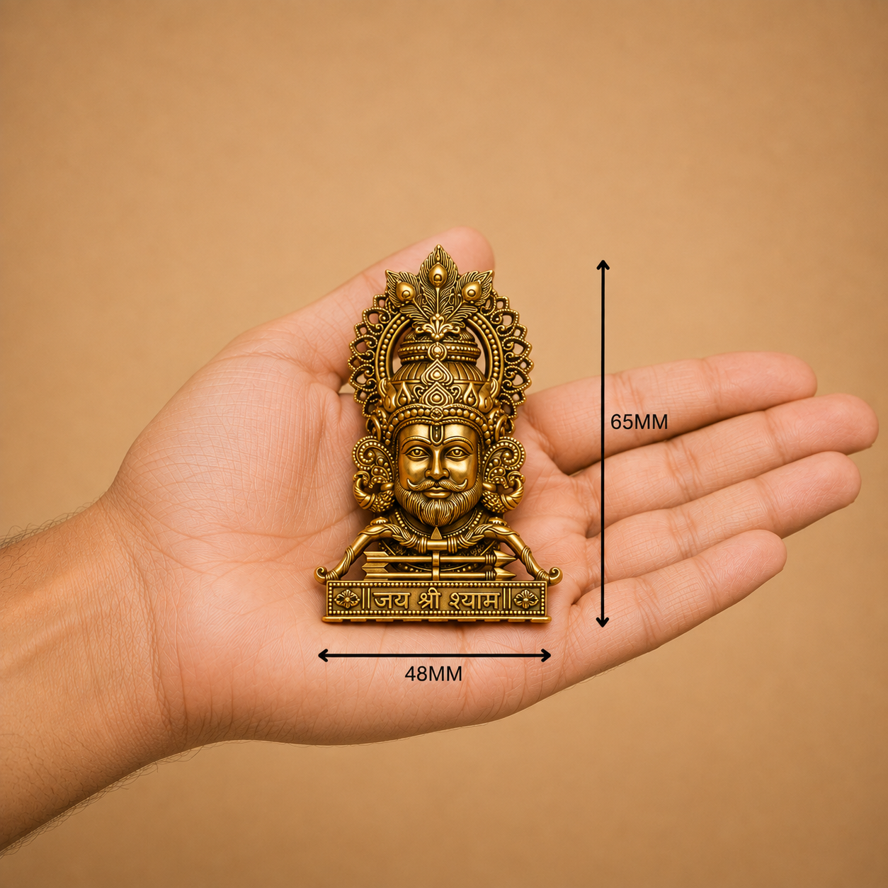 Gold Plated Shree Khatu Shyam Ji Brass Idol