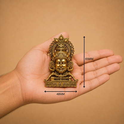 Gold Plated Shree Khatu Shyam Ji Brass Idol