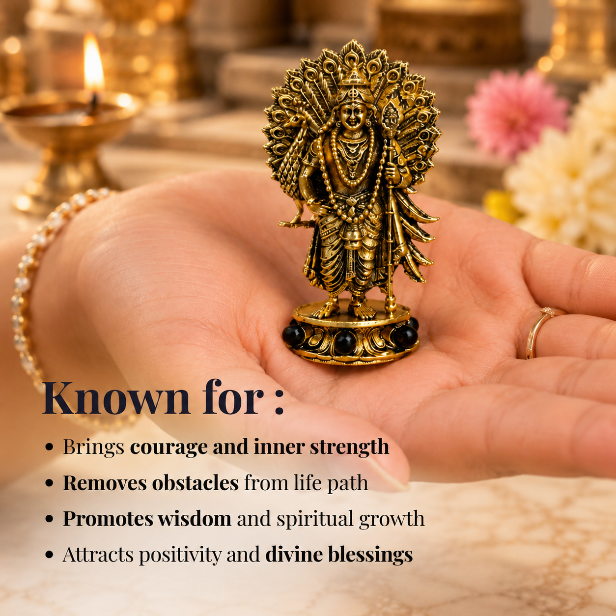 Lord Murugan with Peacock Idol spiritual significance