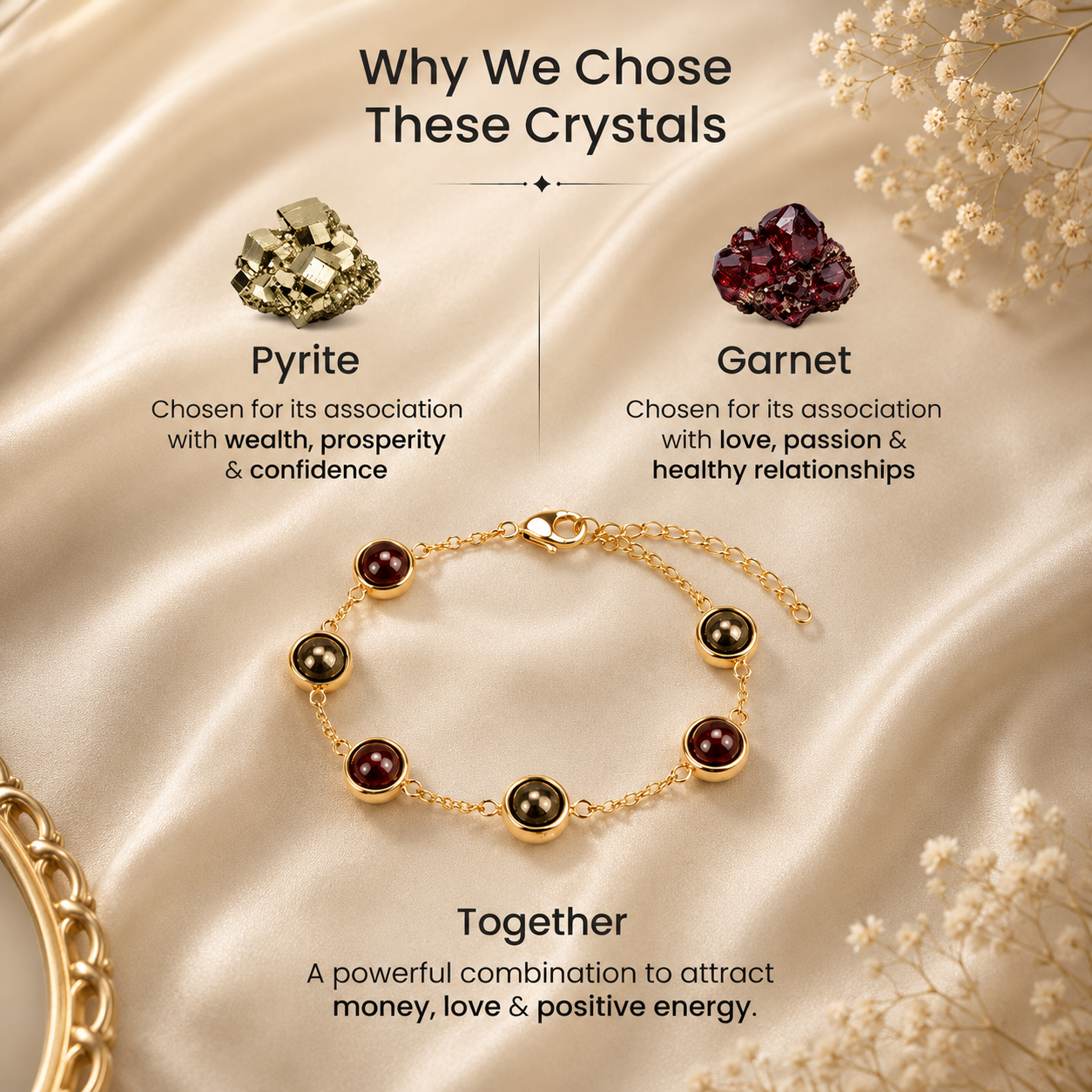 Love and Money Bracelet crystal stone details