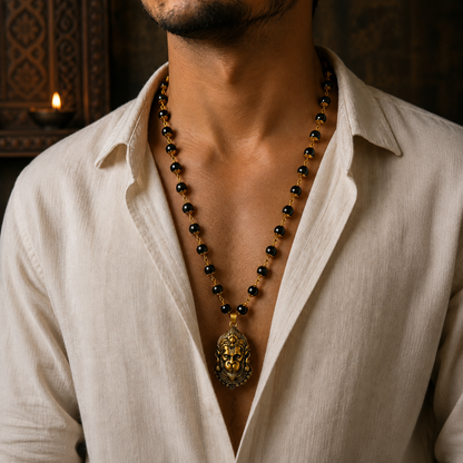 Gold Plated Mahabali Hanuman Karungali Necklace