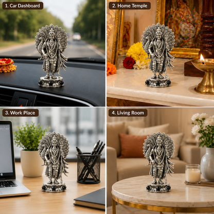 Lord Murugan with Peacock Brass Idol for Home, Car & Workplace