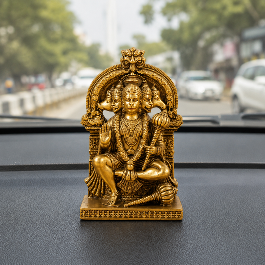 Divya Panchmukhi Hanuman Idol car dashboard view