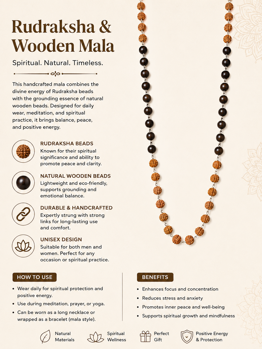 Rudraksha and Karungali Mala benefits and features