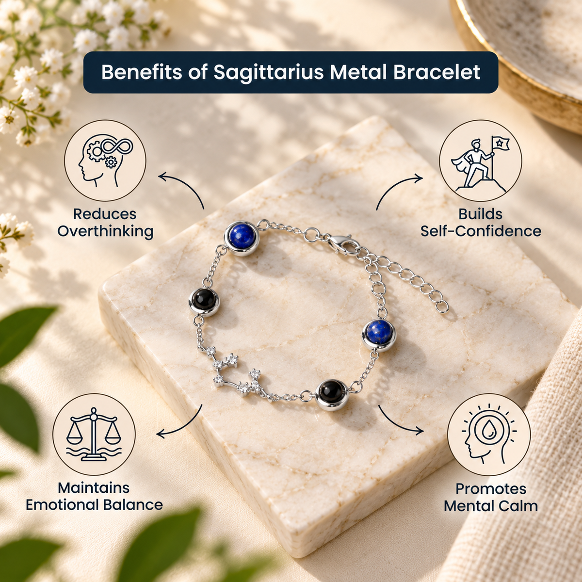 Sagittarius (धनु राशि) Zodiac Constellation Bracelet for Women