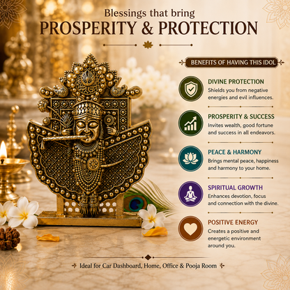 Gold Plated Sanwariya Seth Ji Idol for Home, Car & Office