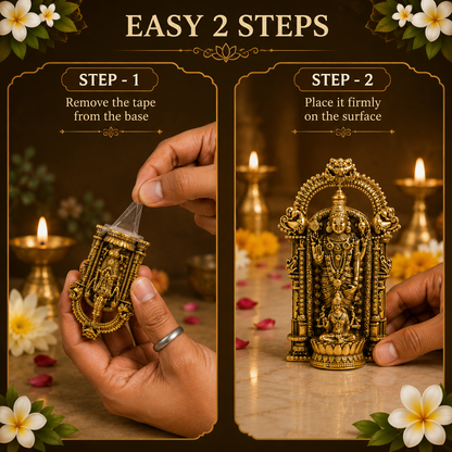 Gold Plated Shri Venkateswara & Mahalakshmi Idol | Wealth & Prosperity