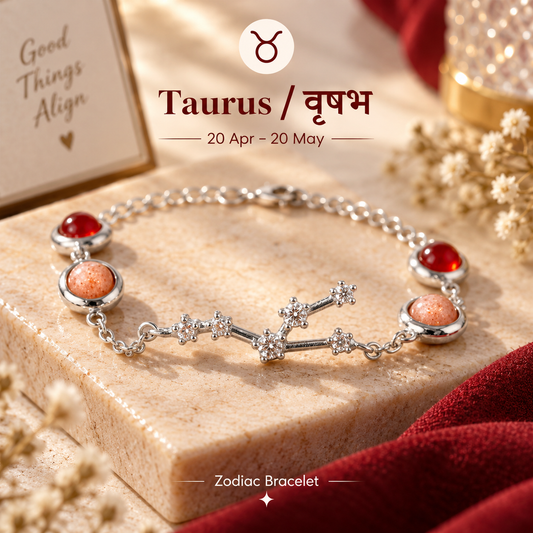 Taurus (वृषभ राशि) Zodiac Constellation Bracelet for Women